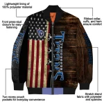personalized tennessee titans flag wood brown bomber jacket best selling