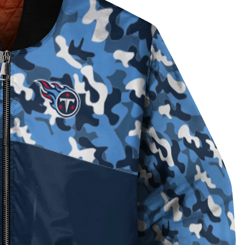 personalized tennessee titans freedom claw navy bomber jacket premium grade personalized tennessee titans freedom claw navy bomber jacket premium grade