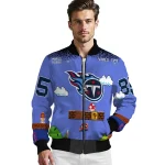personalized tennessee titans mario blocks blue black bomber jacket best selling