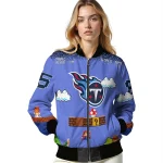 personalized tennessee titans mario blocks blue black bomber jacket best selling