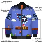 personalized tennessee titans mario blocks blue black bomber jacket best selling