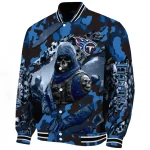 personalized tennessee titans skull horde navy varsity jacket best selling