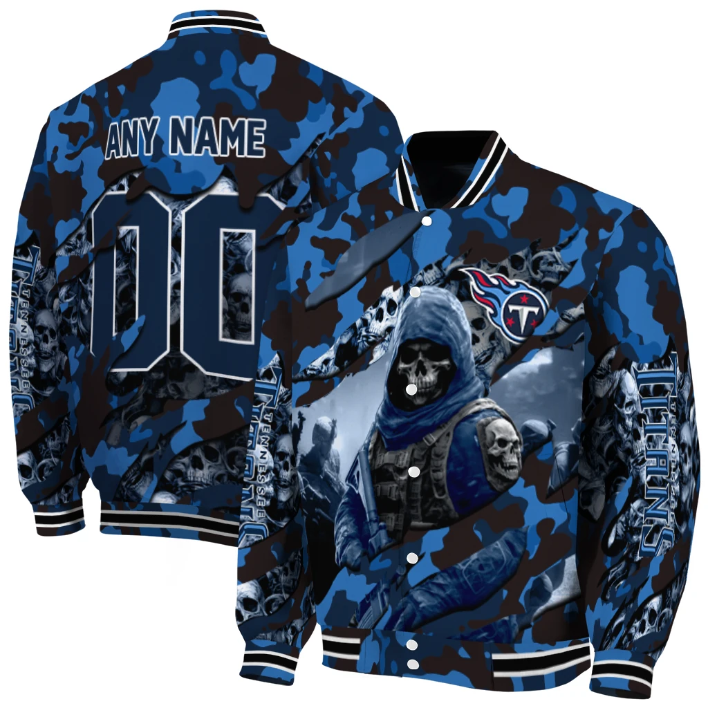 personalized tennessee titans skull horde navy varsity jacket fashion forward personalized tennessee titans skull horde navy varsity jacket fashion forward