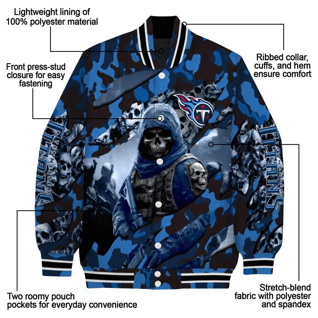 personalized tennessee titans skull horde navy varsity jacket new arrival personalized tennessee titans skull horde navy varsity jacket new arrival