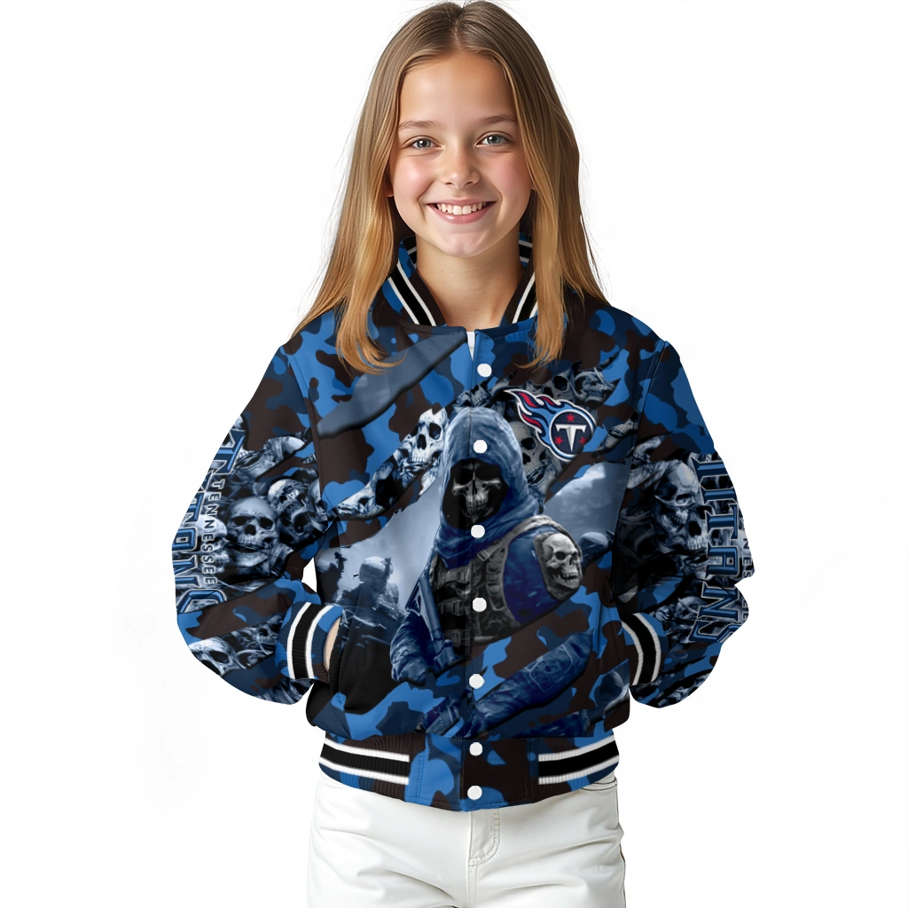 personalized tennessee titans skull horde navy varsity jacket top rated personalized tennessee titans skull horde navy varsity jacket top rated