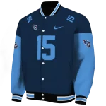personalized tennessee titans team patch navy varsity jacket best selling