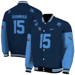 personalized tennessee titans team patch navy varsity jacket best selling