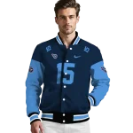 personalized tennessee titans team patch navy varsity jacket best selling