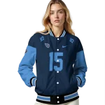 personalized tennessee titans team patch navy varsity jacket best selling