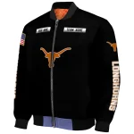 personalized texas longhorns american flag skull black bomber jacket best selling