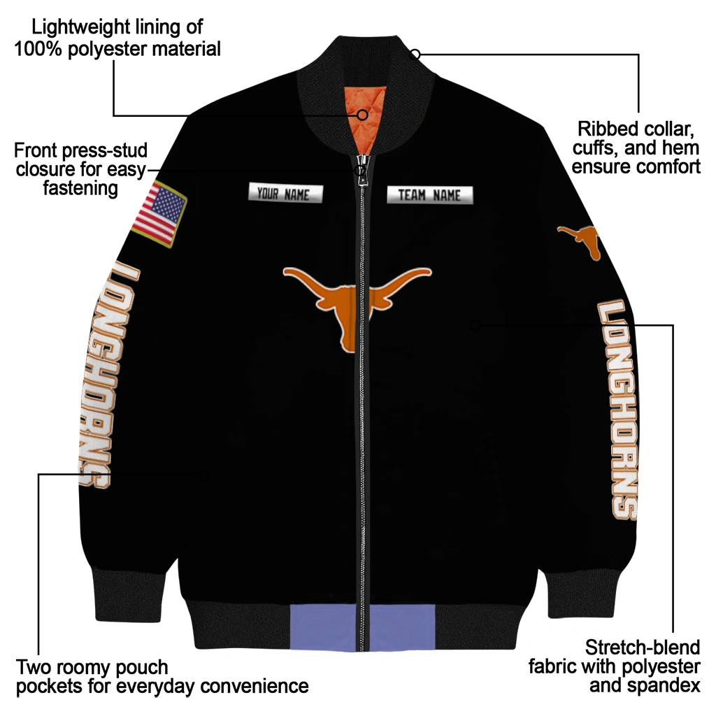 personalized texas longhorns american flag skull black bomber jacket new arrival personalized texas longhorns american flag skull black bomber jacket new arrival