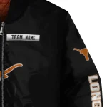 personalized texas longhorns american flag skull black bomber jacket best selling