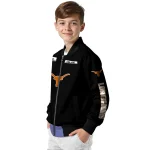 personalized texas longhorns american flag skull black bomber jacket best selling