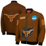 personalized texas longhorns claw mark orange bomber jacket best selling
