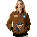 personalized texas longhorns claw mark orange bomber jacket best selling