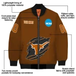 personalized texas longhorns claw mark orange bomber jacket best selling