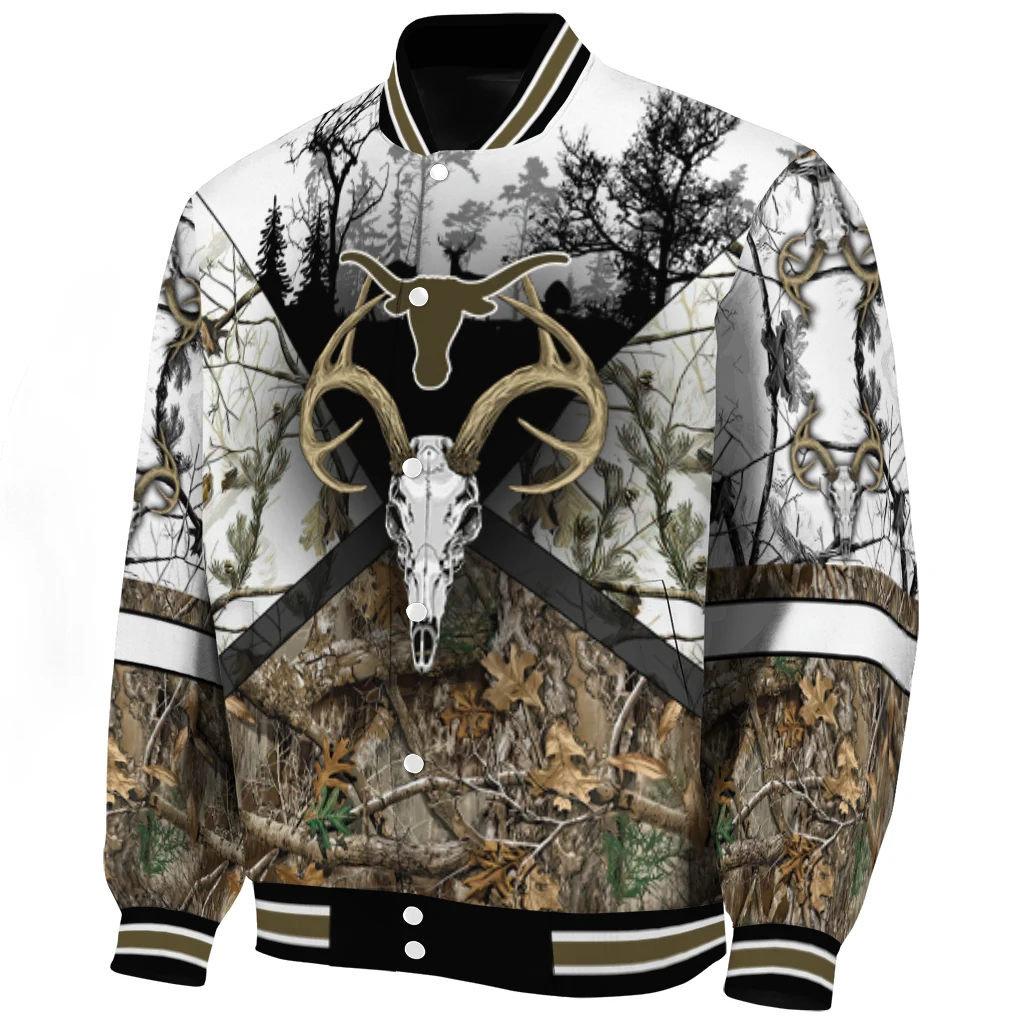 personalized texas longhorns deer skull camouflage white varsity jacket best selling personalized texas longhorns deer skull camouflage white varsity jacket best selling