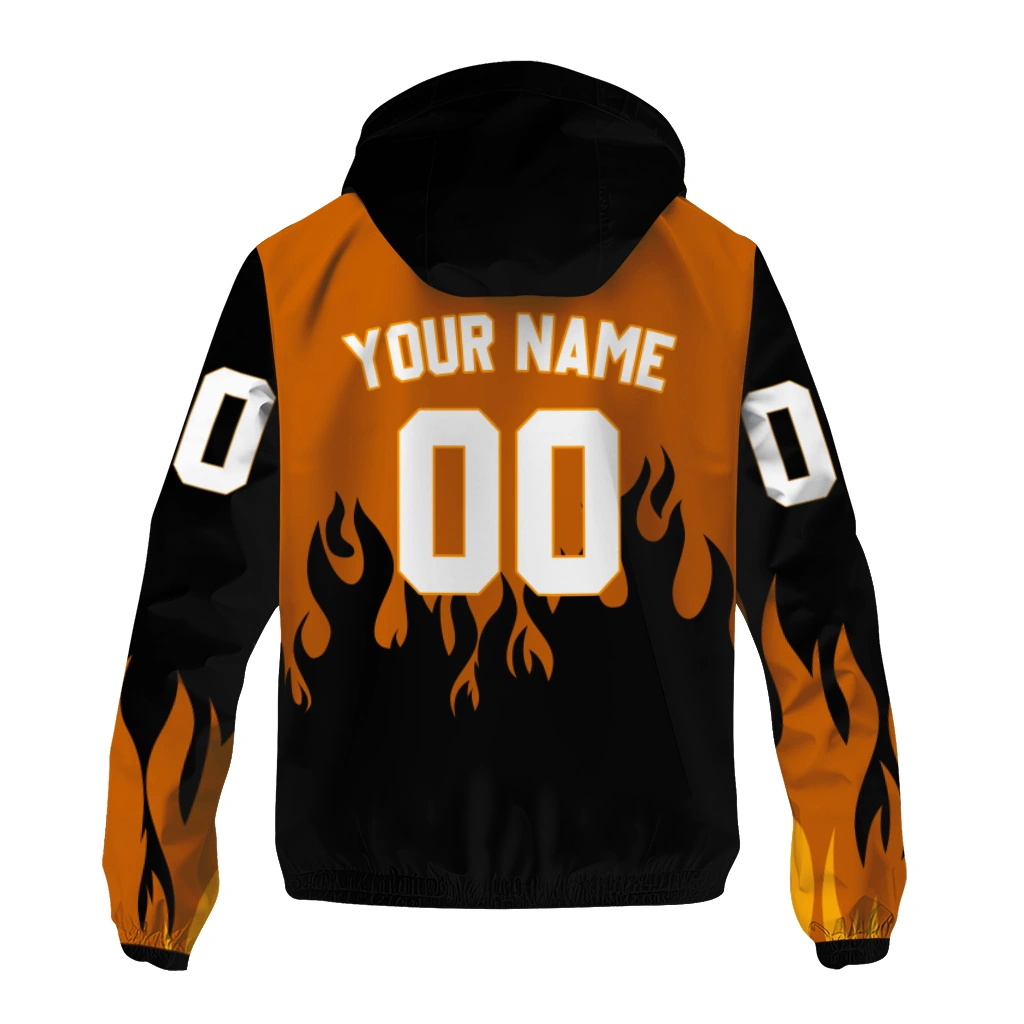 personalized texas longhorns flame trim orange black windbreaker jacket fashion forward personalized texas longhorns flame trim orange black windbreaker jacket fashion forward