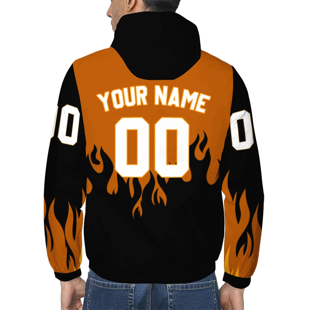personalized texas longhorns flame trim orange black windbreaker jacket trendy personalized texas longhorns flame trim orange black windbreaker jacket trendy