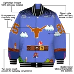 personalized texas longhorns mario blocks blue black varsity jacket best selling