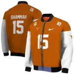 personalized texas longhorns team patch orange bomber jacket best selling