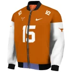 personalized texas longhorns team patch orange bomber jacket best selling