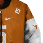 personalized texas longhorns team patch orange bomber jacket best selling