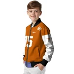 personalized texas longhorns team patch orange bomber jacket best selling