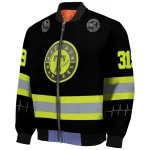 personalized texas rangers heartbeat accent black green bomber jacket best selling