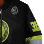 personalized texas rangers heartbeat accent black green bomber jacket best selling