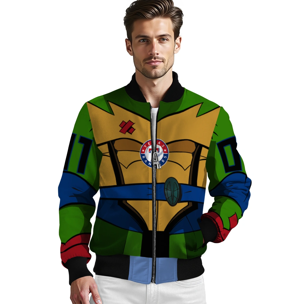 personalized texas rangers turtle armor bomber jacket high quality personalized texas rangers turtle armor bomber jacket high quality