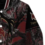personalized texas state bobcats antlers motif maroon black varsity jacket best selling