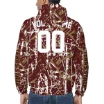 personalized texas state bobcats brushstroke pattern maroon windbreaker jacket best selling