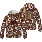 personalized texas state bobcats camouflage mashup maroon windbreaker jacket best selling