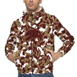 personalized texas state bobcats camouflage mashup maroon windbreaker jacket best selling