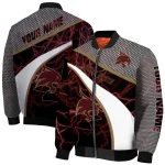 personalized texas state bobcats electric flash maroon bomber jacket best selling