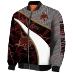 personalized texas state bobcats electric flash maroon bomber jacket best selling