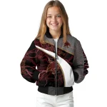 personalized texas state bobcats electric flash maroon bomber jacket best selling
