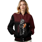 personalized texas state bobcats groot football maroon black varsity jacket best selling