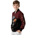 personalized texas state bobcats groot football maroon black varsity jacket best selling