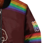 personalized texas state bobcats rainbow jersey number maroon bomber jacket best selling