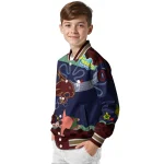 personalized texas state bobcats spongebob playtime maroon blue varsity jacket best selling