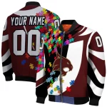 personalized texas state bobcats stars and stripes slashes maroon bomber jacket best selling