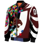 personalized texas state bobcats stars and stripes slashes maroon bomber jacket best selling