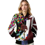 personalized texas state bobcats stars and stripes slashes maroon bomber jacket best selling