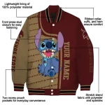personalized texas state bobcats stitch laughing maroon varsity jacket best selling