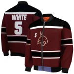 personalized texas state bobcats stripe statement maroon black bomber jacket best selling