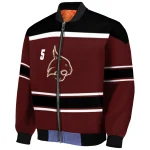 personalized texas state bobcats stripe statement maroon black bomber jacket best selling