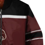 personalized texas state bobcats stripe statement maroon black bomber jacket best selling
