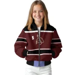 personalized texas state bobcats stripe statement maroon black bomber jacket best selling